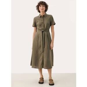 NEW PART TWO eflin linen blend shirt dress in kalamata